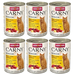 ANIMONDA Cat Carny Senior aromă: Carne de vită, pui, brânză  6x400g