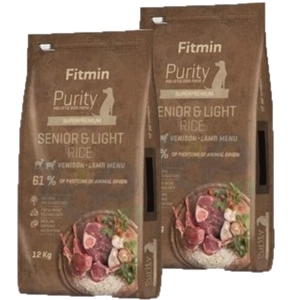FITMIN Purity Senior Venison, Lamb& rice Light 2x12kg