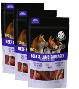 PetRepublic gustări din cârnați de vită și miel pentru câini, 3 x 100 g
