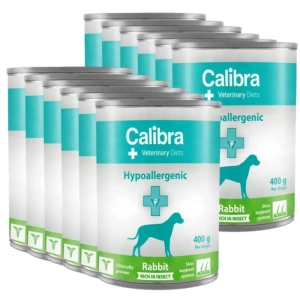 CALIBRA Veterinary Diets Câine Hipoalergenic Insecte și iepure 12x400g