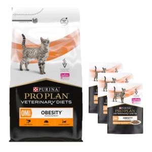 PURINA Pro Plan Veterinary Diets OM Obesity Management Cat 5kg+PRO PLAN Veterinary Diets OM St/Ox Obesity Management Cat Food cu pui 3x85g