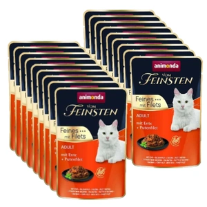 ANIMONDA Cat Vom Feinsten Adult Rață + File de curcan Pungă de 18x85 g