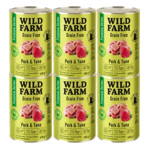 WILD FARM Premium Grain Free Pork and Tuna 6x400g - hrană fără cereale pentru pisici