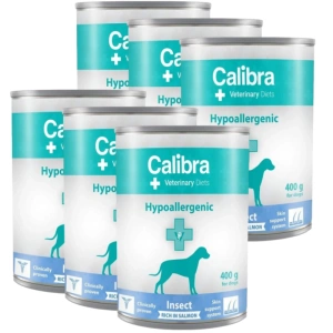 Calibra Veterinary Diets Câine Hipoalergenic Insecte și somon 6x400g