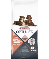 Versele-Laga Opti Life Adult Skin Care Medium &amp; Maxi cu somon 12,5 kg