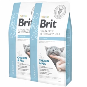 Brit Grain Free Veterinary Diet Cat Obesity Pui cu mazăre 2x5kg