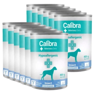 Calibra Veterinary Diets Câine Hipoalergenic Insecte și somon 12x400g