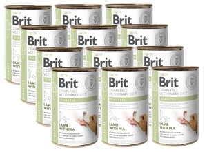 Brit Grain Free Veterinary Diet Dog Diabetes cu miel și mazăre 12x400g
