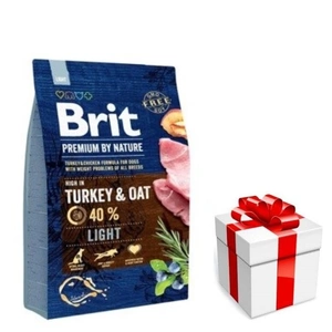 Brit Premium By Nature Light cu curcan și ovăz 3 kg+ SURPRIZĂ PENTRU CÂINI