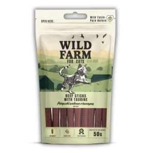 WILD FARM taurină bastoane 50g pisici tratează