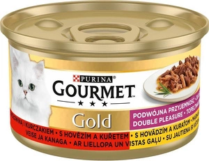 Purina Gourmet Gold cu carne de vită și pui în sos 85 g