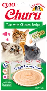 INABA Churu hrană pentru pisici cu aromă de ton și pui 4x14g