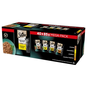 SHEBA Selection Select Slices Sachete cu aromă de pasăre 40x85g