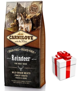 Carnilove Reindeer pentru adulți 12kg+Surprise pentru câini