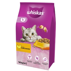 WHISKAS Hrană uscată pentru pisici 1+ cu pui 14 kg (dacă pungile de 14 kg nu sunt disponibile, vom trimite 2 pungi de 7 kg)