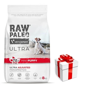Vetexpert RAW PALEO ULTRA BEEF PUPPY MINI 8KG+Surpriză pentru câinele tău