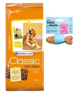 Versele Laga Classic Dog Duo Step 20kg+AZANKI Cod skin puppy chew bone, 12cm Gratuit!