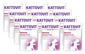 Kattovit Sensitive Pui+Rață 12 pungi de 85 g