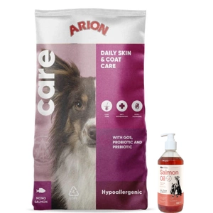 Arion Care Hypoallergenic 12kg+LAB V Ulei de somon pentru câini și pisici 500ml