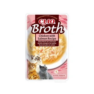 INABA Ciao Broth – hrană complementară pentru pisici cu pui și somon în bulion, 40 g