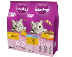 WHISKAS Dry Cat Food 1+WHISKAS Dry Cat Food Post Sterilizare 1+ Steril cu pui 14kg- 3% reducere !!!