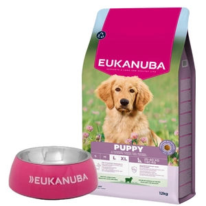 EUKANUBA Puppy&Junior Lamb&Rice Rase Mari 12kg + bol GRATUIT!