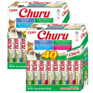 INABA Churu pentru pisici - amestec de arome cu fructe de mare 2x (40x14g)