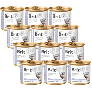 Brit Grain Free Veterinary Diet Cat Gastrointestinal Somon și mazăre 12x200g