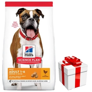 HILL'S SP Science Plan Canine Adult Light Medium cu pui 14 kg + SURPRIZĂ PENTRU CÂINI