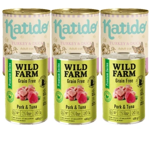 Katido Hrană umedă pentru pisici Curcan cu rață  6x400 g