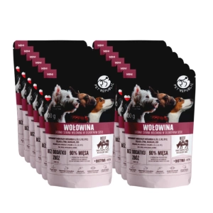 PetRepublic bucăți mărunțite fin într-un sos delicat – carne de vită 12x100g pentru câini