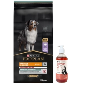 Purina Pro Plan Adult Medium &amp; Large Digestion OptiDigest 12 kg + LAB V Ulei de somon pentru câini și pisici 500 ml