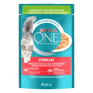 Purina One Sterilcat cu curcan și fasole verde 85g
