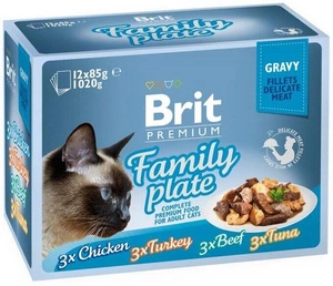 Brit cat pouch pouch gravy fillets dinner plate 1020g (12x85g)