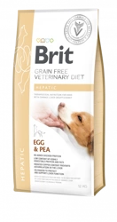 Brit Grain Free Veterinary Diet Dog Hepatic Ouă și mazăre 12kg