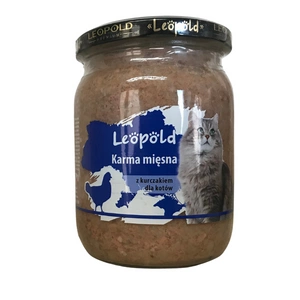 Leopold Hrană din carne de pui pentru pisici 500g (Borcan)