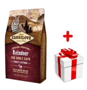 CARNILOVE Cat Reindeer Energy &amp; Outdoor 6 kg + surpriză GRATUITĂ pentru pisica ta!