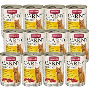 ANIMONDA Cat Carny Senior aromă: vită, pui, brânză  12x400g