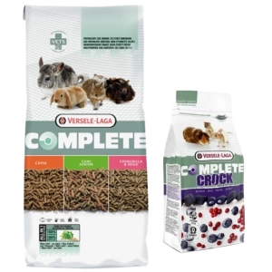 VERSELE-LAGA Cuni Junior Complete 8 kg – hrană pentru iepuri tineri + VERSELE LAGA Crock Complete Berry – gustare cu fructe de pădure pentru iepuri și rozătoare 50 g