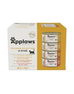 Applaws Multipack Tins in broth for cats 12x70g Tin.