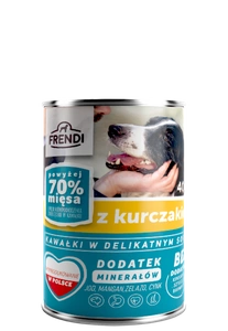 FRENDI bucăți în sos delicat cu pui 6x400g pentru câini