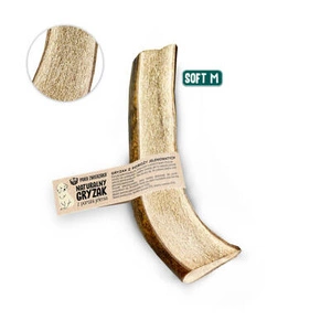 Paka Zwierzaka Jucărie naturală de ros, coarne de cerb SOFT M - 12 cm
