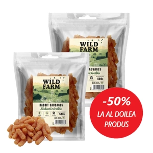 Cârnați de iepure WILD FARM 2x500g recompensă pentru câini