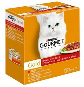 Purina Gourmet Gold pieces in sauce mix(beef, turkey, salmon, chicken) 8x85g