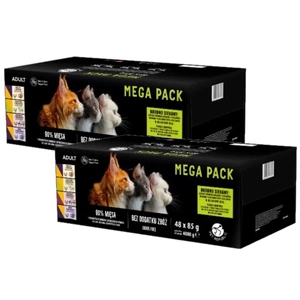 PetRepublic hrană umedă pentru pisici bucăți în sos delicat AMESTEC de arome de carne 96x85g