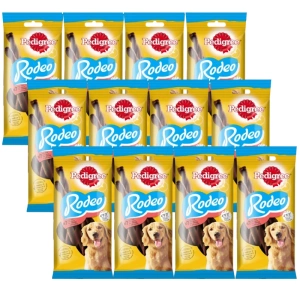 Pedigree Rodeo Treats pentru câini cu vârsta peste 4 luni, cu carne de vită, 12x122g
