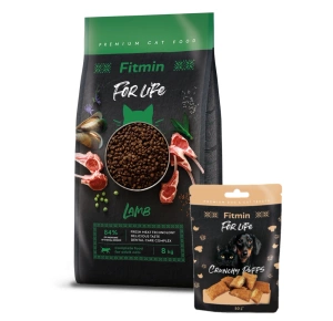 FITMIN Cat For Life Adult Lamb 8kg+Fitmin For Life Cookies for Dogs and Cats 50g mix arome