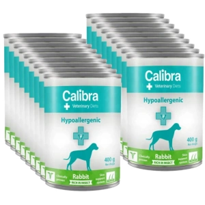 CALIBRA Veterinary Diets Câine Hipoalergenic Insecte și iepure 18x400g