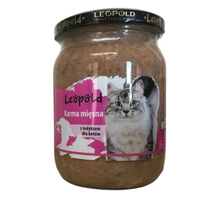Leopold Meat karma cu curcan pentru pisici 500 g (borcan)