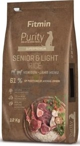 FITMIN Purity Senior Carne de vânat, miel și orez Light 12 kg
